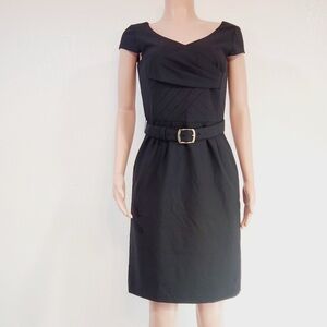 Antonio Melani Belted Black Sheath Dress
Size 10